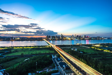 aerial view of the city