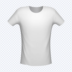 T-shirt white color mockup, vector illustration
