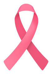 Pink ribbon sign, vector illustration