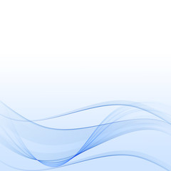 Abstract smooth color wave vector. Curve flow blue motion illustration. Smoke design.