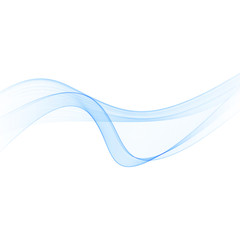 Abstract smooth color wave vector. Curve flow blue motion illustration. Smoke design.