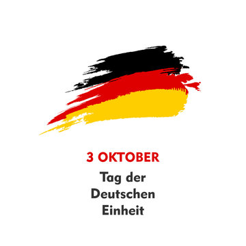 Tag der Deutschen Einheit, october 3 translation Germany Happy Unity Day greeting card. Vector illustration.