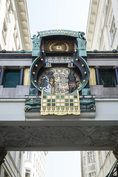 The Ankeruhr (Anker Clock) in Hoher Markt, Vienna, Austria.