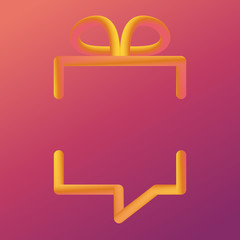 Speech bubble giftbox made from circle blending on path with copy space.