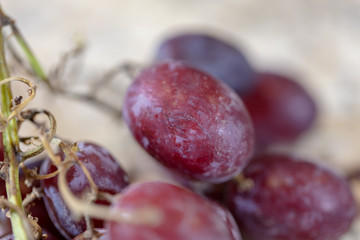 Red Grapes On Granite Counter Top