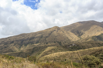 Views on the hike around vulcano lake cuicocha close to otavalo, ecuador
