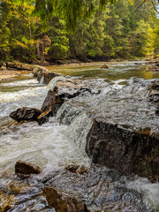 The small waterfall in the Ukrainian Carpathian Mountains