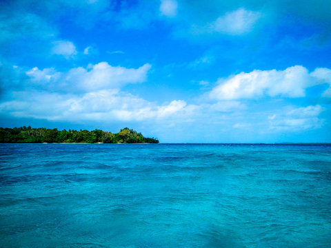 View of Pele Island, a tiny tropical island with deserted beaches off the north coast of the island of Efate in Vanuatu, in the South Pacific