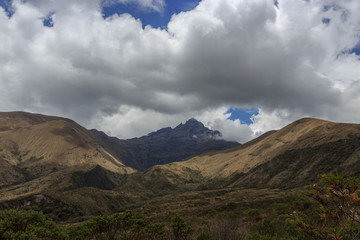 Views on the hike around vulcano lake cuicocha close to otavalo, ecuador