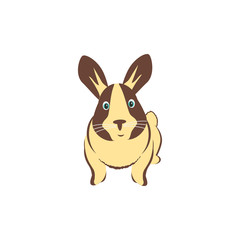Cute rabbit isolated white background. Bunny icon. Vector illustration.