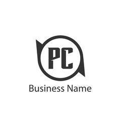 Initial Letter PC Logo Template Design