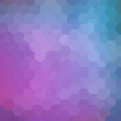 Fototapeta na wymiar Geometric pattern, vector background with hexagons in blue, purple tones. Illustration pattern