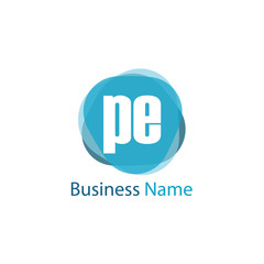 Initial Letter PE Logo Template Design