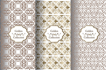 Collection of Eastern seamless borders. Stripes with Blue Floral Motifs, Paisleys. Decorative ornament backdrop for fabric, textile, wrapping paper.