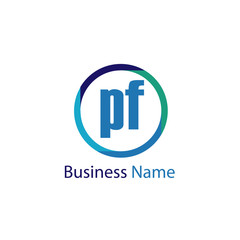 Initial Letter PF Logo Template Design