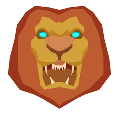 Lion head vector illustration on white background.