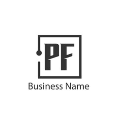 Initial Letter PF Logo Template Design