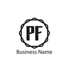 Initial Letter PF Logo Template Design