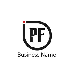 Initial Letter PF Logo Template Design