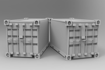 3d rendering of a two shipping cargo containers