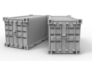 3d rendering of a two shipping cargo containers