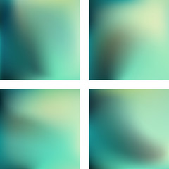 Obraz premium Set with blue abstract blurred backgrounds. Vector illustration. Modern geometrical backdrop. Abstract template.