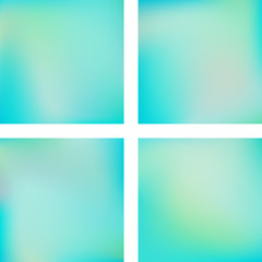 Naklejka premium Set with blue abstract blurred backgrounds. Vector illustration. Modern geometrical backdrop. Abstract template.