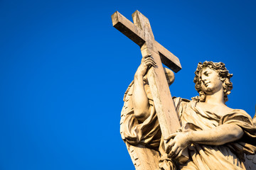 Fototapeta premium Catholic angel with cross