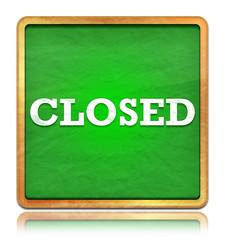 Closed green chalkboard square button