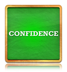 Confidence green chalkboard square button
