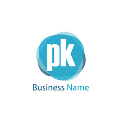 Initial Letter PK Logo Template Design
