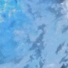 Fototapeta na wymiar Oil painting. Art print for wall decor. Acrylic artwork. Big size poster. Watercolor drawing. Modern style fine art. Beautiful sky landscape. Blue clouds.