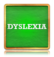 Dyslexia green chalkboard square button