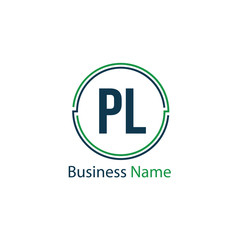 Initial Letter PL Logo Template Design