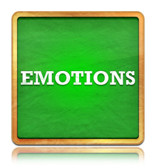 Emotions green chalkboard square button