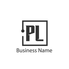 Initial Letter PL Logo Template Design