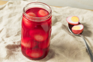 Preserved Pink Pickled Eggs