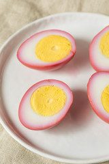 Preserved Pink Pickled Eggs