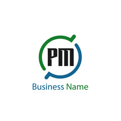 Initial Letter PM Logo Template Design