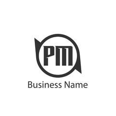 Initial Letter PM Logo Template Design