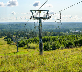 Ski resort "Igor" in the Leningrad region in the summer.  Summer slopes.