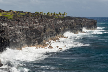 Cliff above the Pacific Ocean on the island of Hawaii