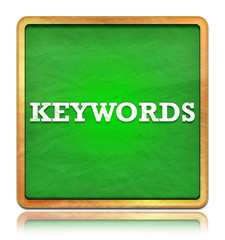 Obraz premium Keywords green chalkboard square button