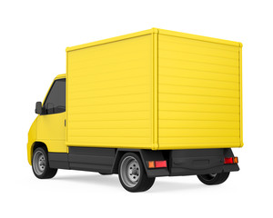 Yellow Delivery Van Isolated