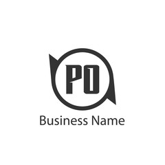 Initial Letter PO Logo Template Design