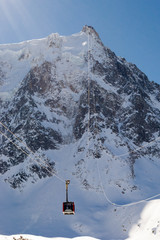 Gondola ride to the top of Aiguille du Midi, France