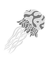 tauchen qualle schwimmen unterwasser ekelig glibbrig schön taucher tier fangarme comic cartoon clipart