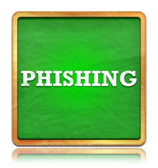 Phishing green chalkboard square button