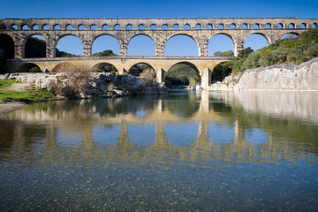 Fototapeta na wymiar Pont du Gard Roman aqueduct, Provence, France