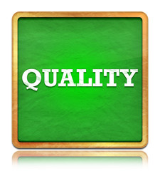 Obraz premium Quality green chalkboard square button